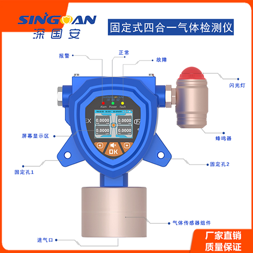 受限空間監測型四合一氣體檢測儀